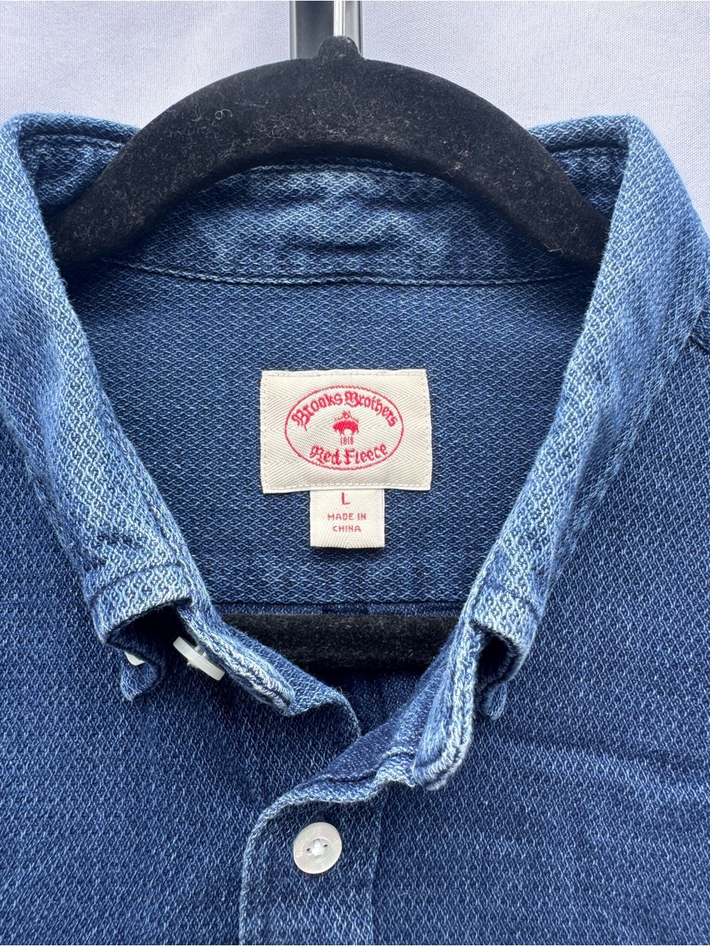 Brooks Brothers Red Fleece Men’s Large Blue Chambray Button-Down Shirt - Picture 4 of 12